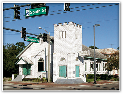 This church at the corner of Parramore Avenue and South Street was originally the site of the first stone church for African-American residents in Orlando.